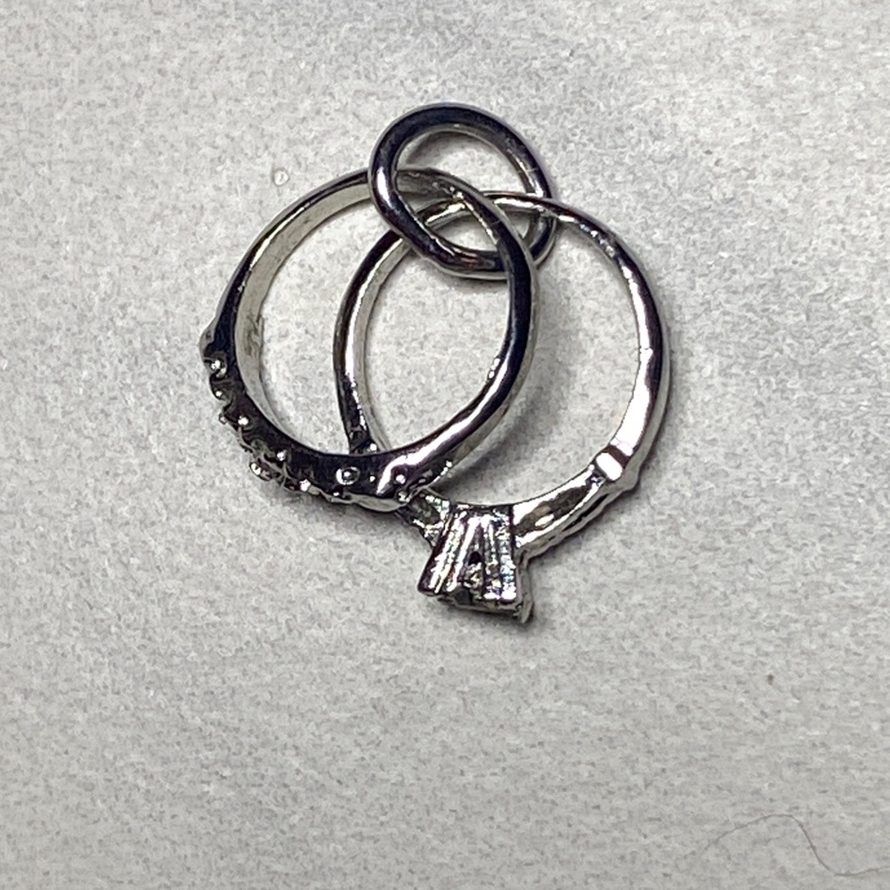 Sterling Silver‎ Women's Wedding Ring Set Charm 925 Vintage